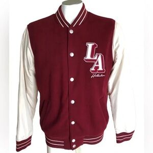 Hollister LA Burgundy Varsity Bomber Jacket Men Size  XS